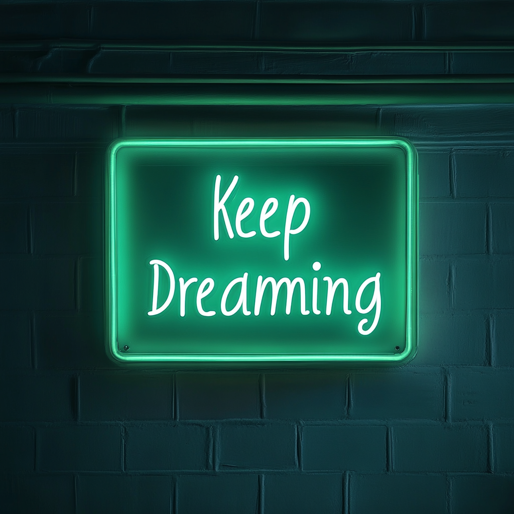 Keep Dreaming - Green Neon Sign, 24 Inches