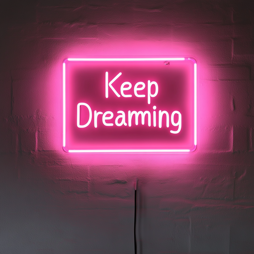 Keep Dreaming - Pink Neon Sign, 18 Inches
