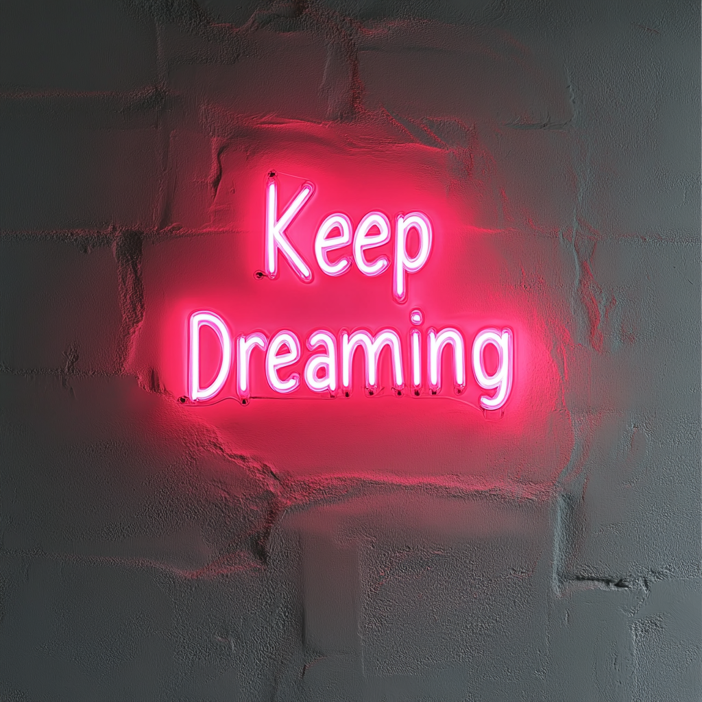 Keep Dreaming - Pink Neon Sign, 24 Inches