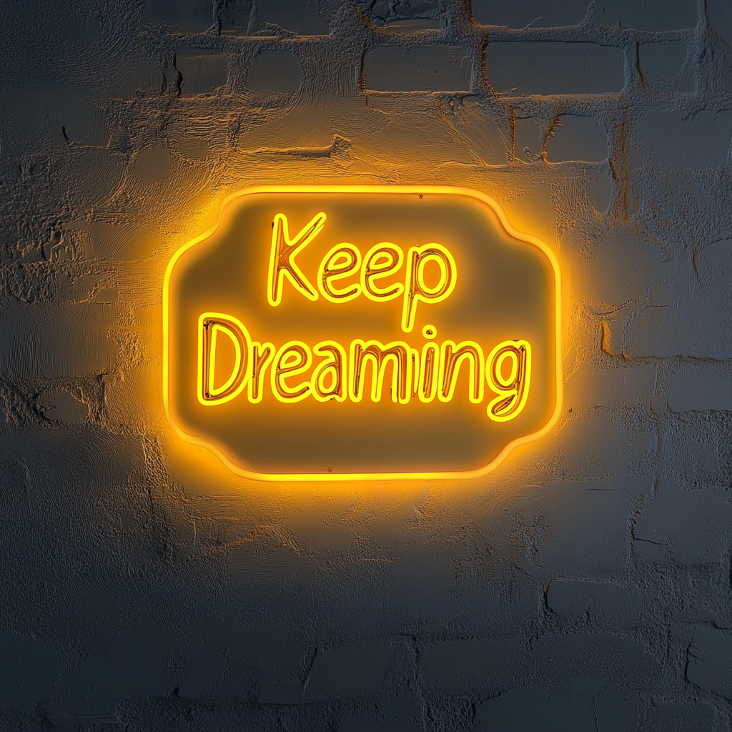 Keep Dreaming - Yellow Neon Sign, 24 Inches