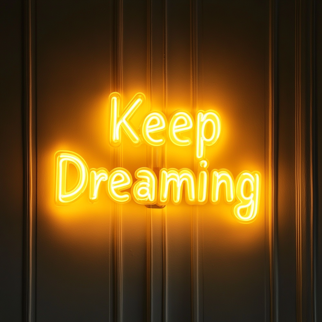 Keep Dreaming - Yellow Neon Sign, 18 Inches