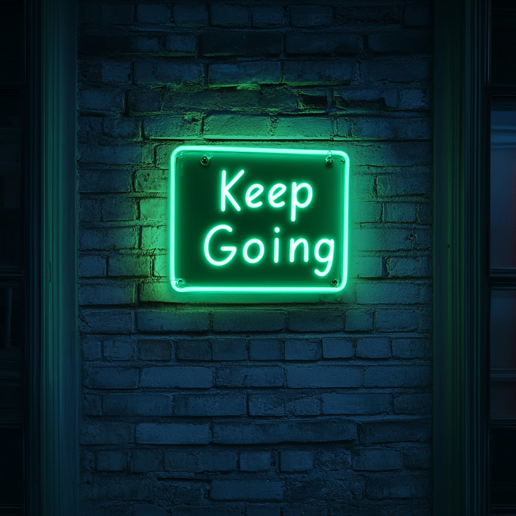 Keep Going - Green Neon Sign, 24 Inches