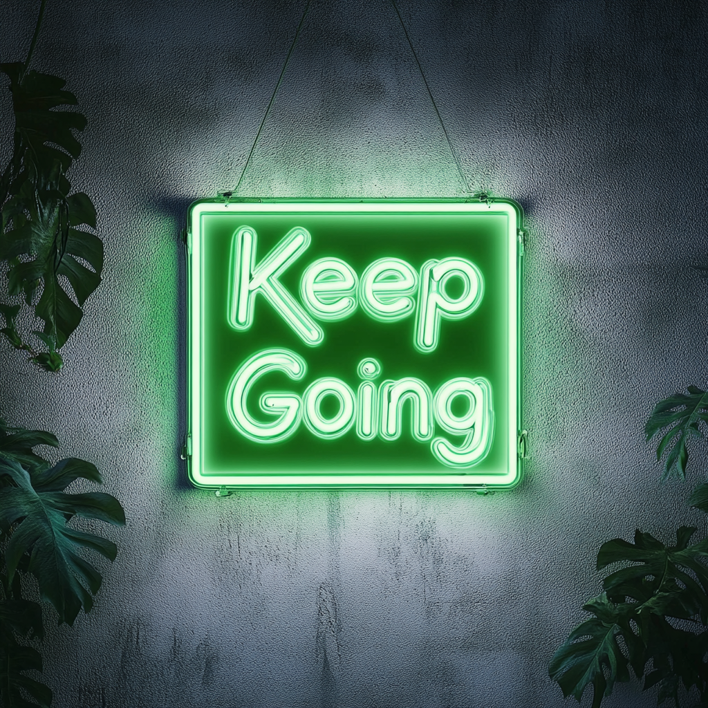 Keep Going - Green Neon Sign, 18 Inches