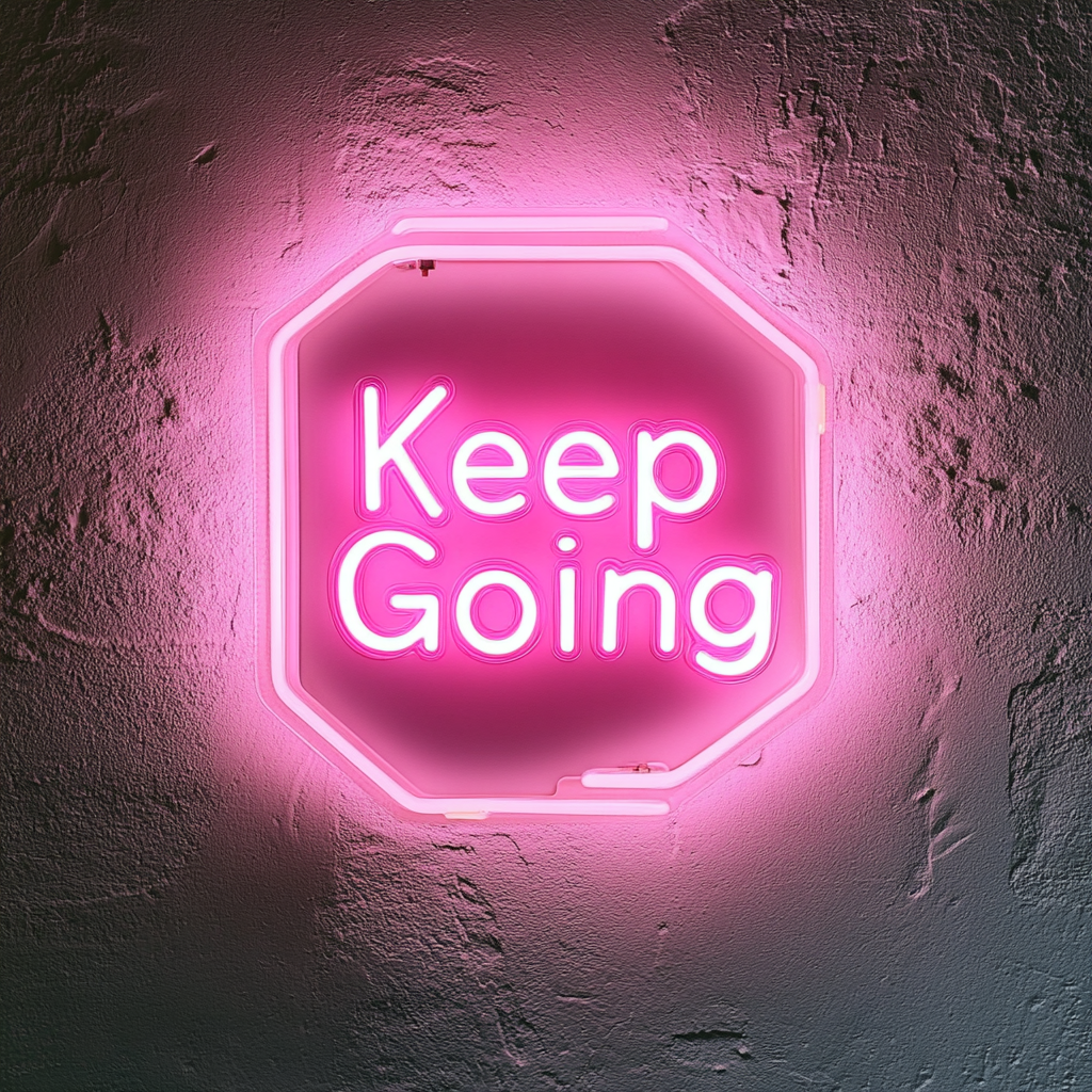 Keep Going - Pink Neon Sign, 24 Inches