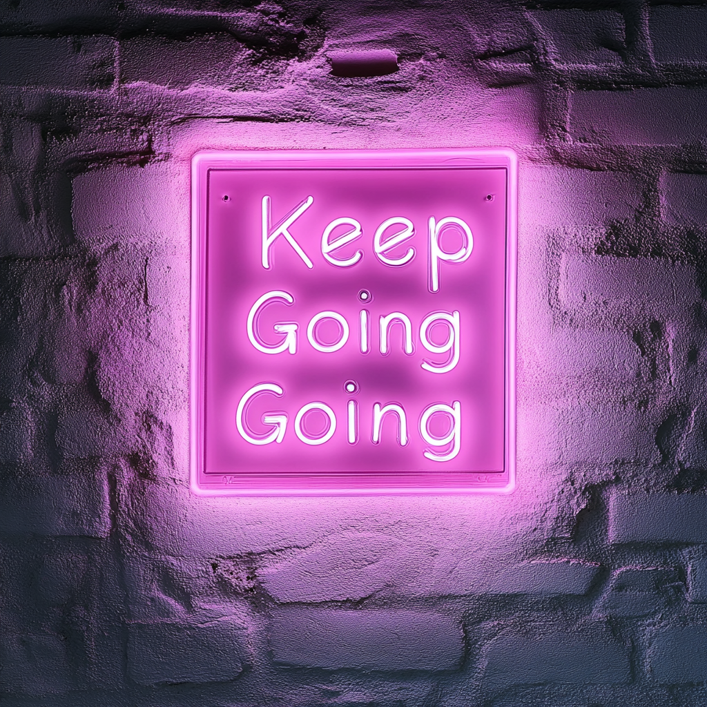 Keep Going - Pink Neon Sign, 18 Inches