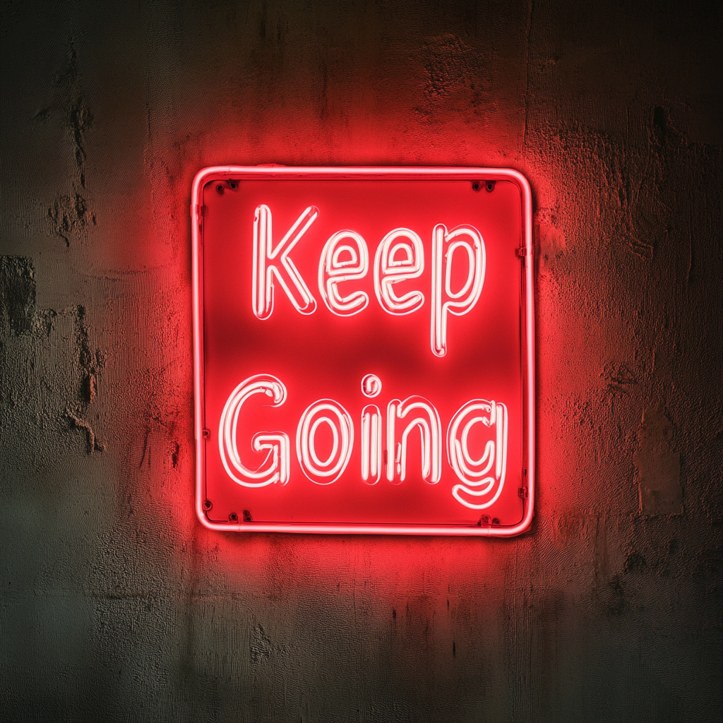 Keep Going - Red Neon Sign, 24 Inches