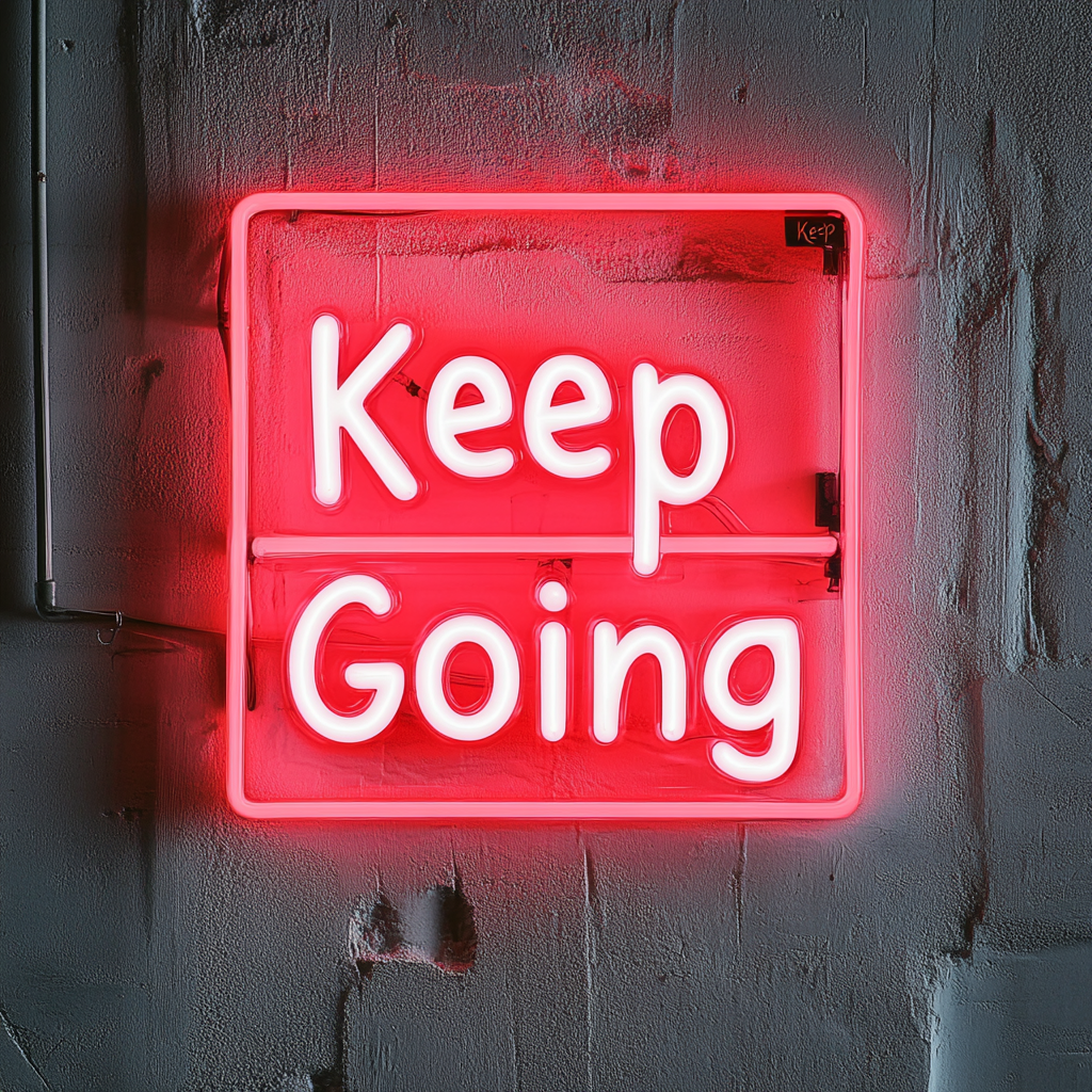 Keep Going - Red Neon Sign, 18 Inches