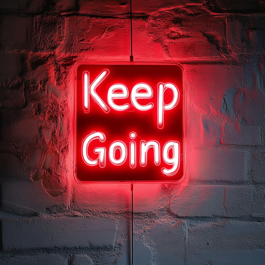 Keep Going - Red Neon Sign, 24 Inches