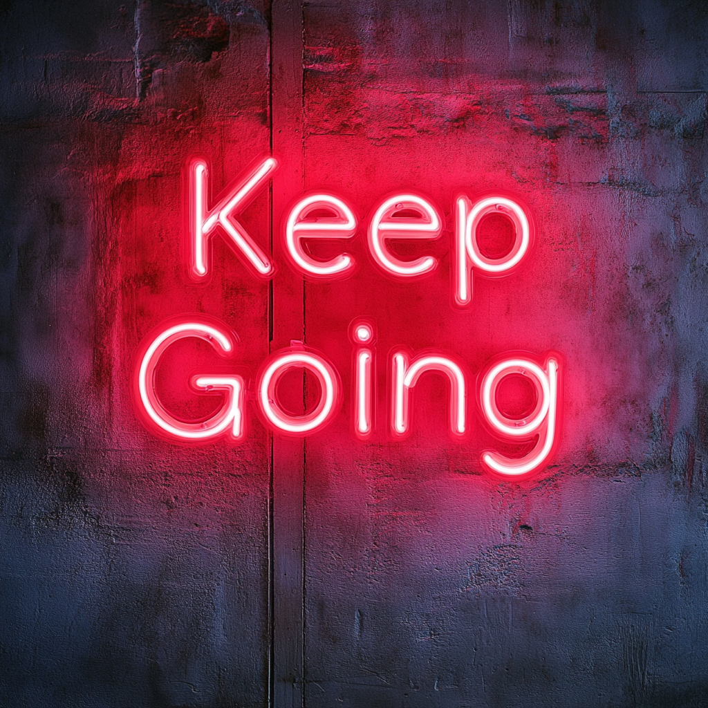 Keep Going - Red Neon Sign, 18 Inches