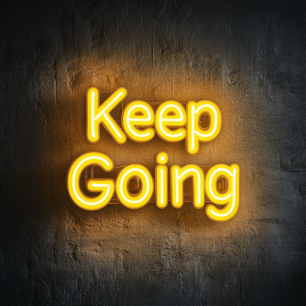 Keep Going - Yellow Neon Sign, 24 Inches