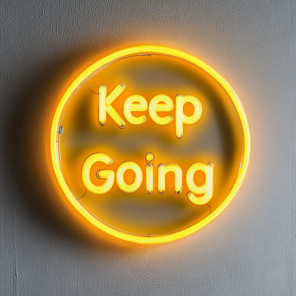 Keep Going - Yellow Neon Sign, 24 Inches