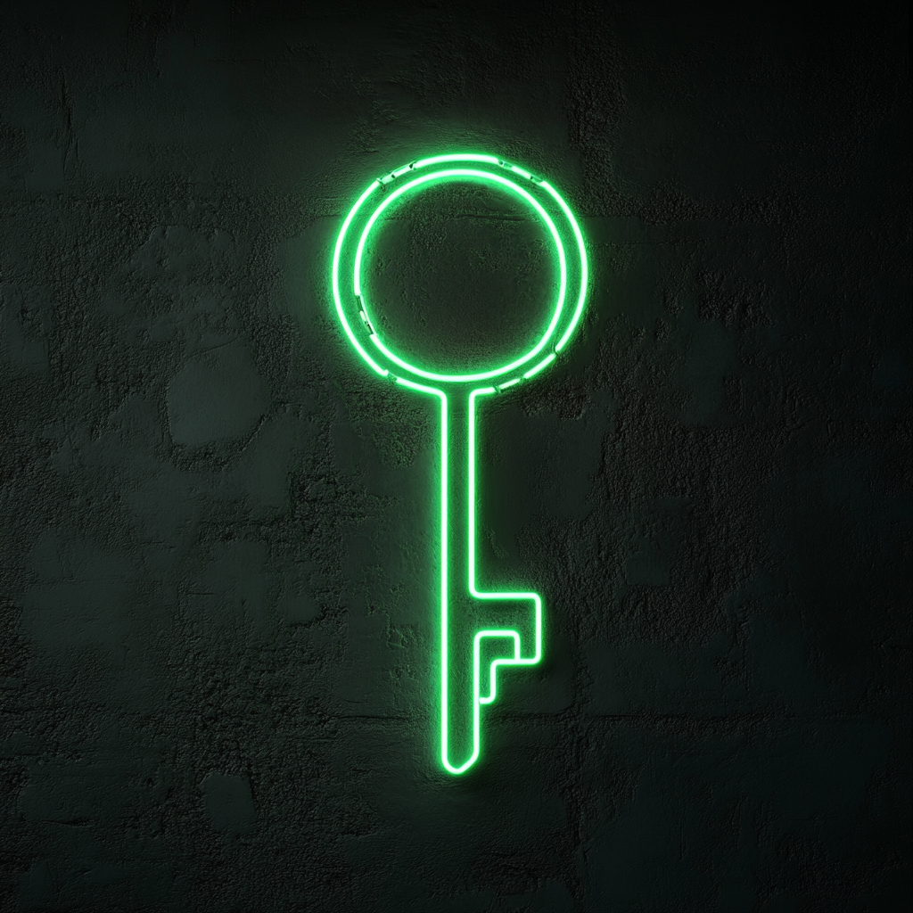 Key - Green Neon Sign, 18 Inches