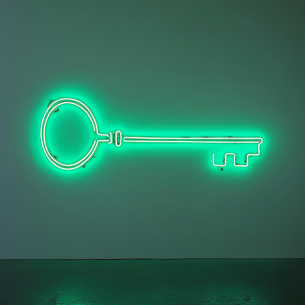Key - Green Neon Sign, 18 Inches