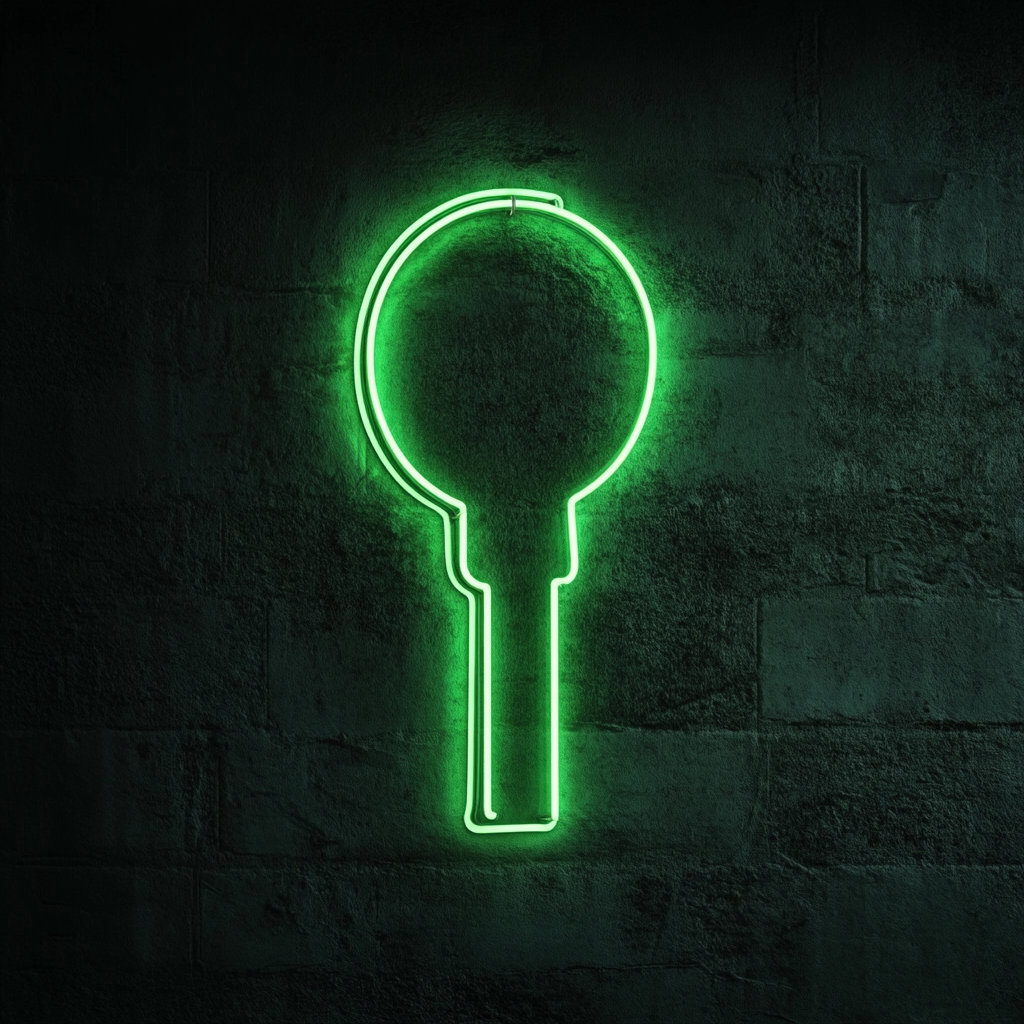 Keyhole - Green Neon Sign, 24 Inches