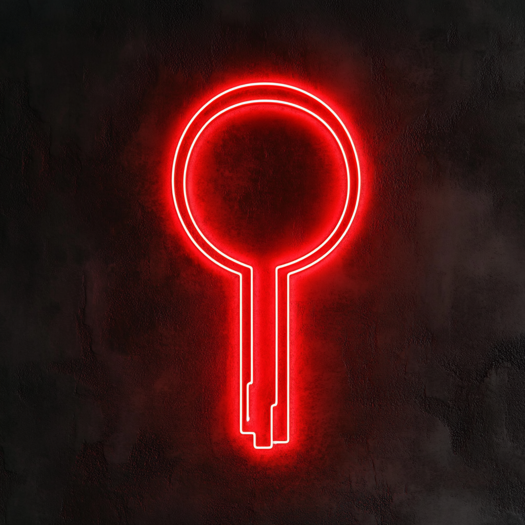 Keyhole - Red Neon Sign, 18 Inches
