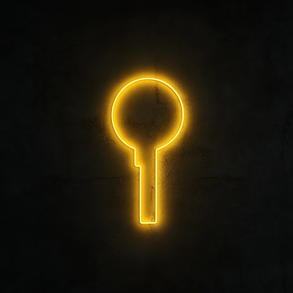 Keyhole - Yellow Neon Sign, 24 Inches