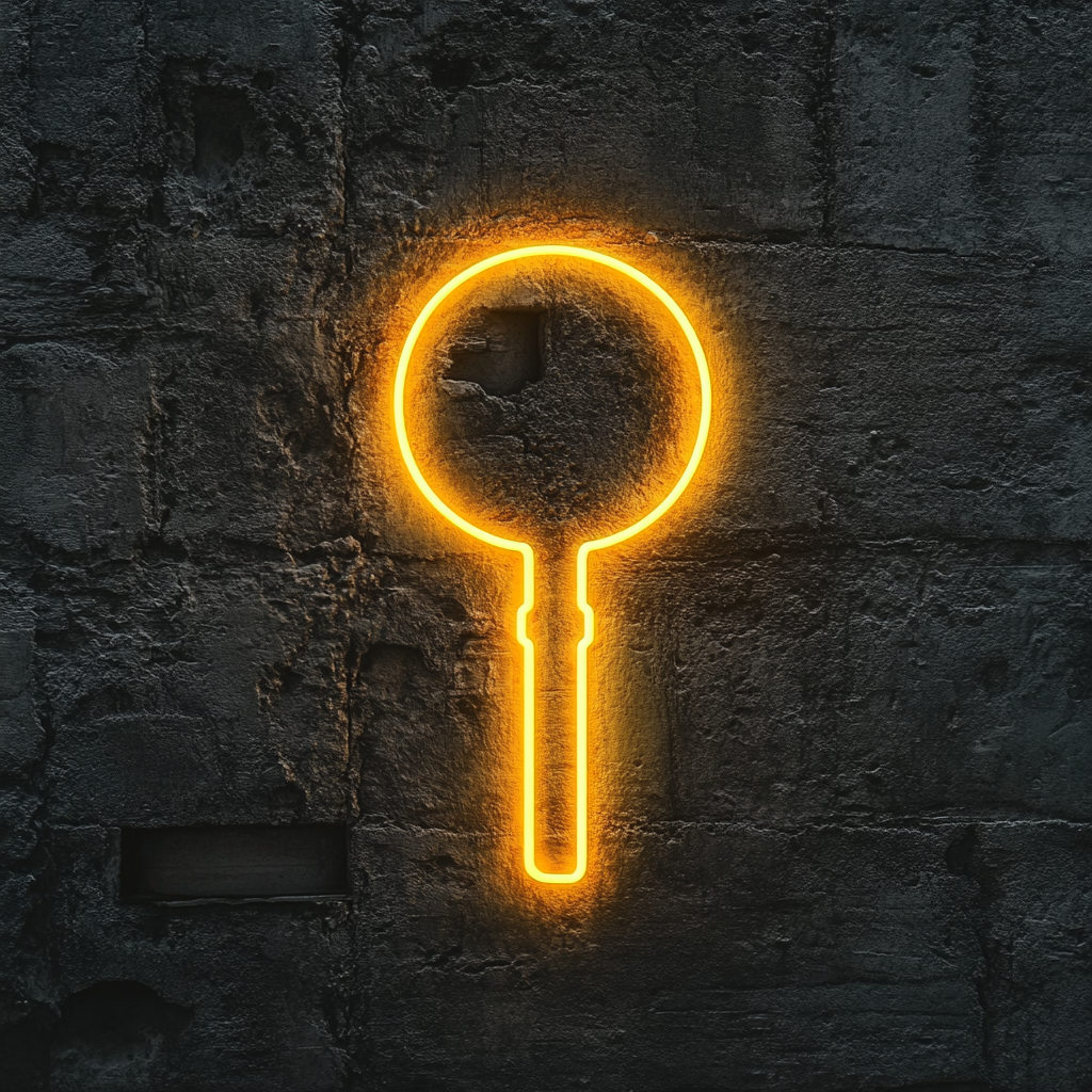 Keyhole - Yellow Neon Sign, 18 Inches