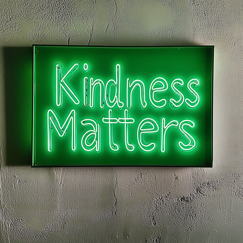 Kindness Matters - Green Neon Sign, 18 Inches