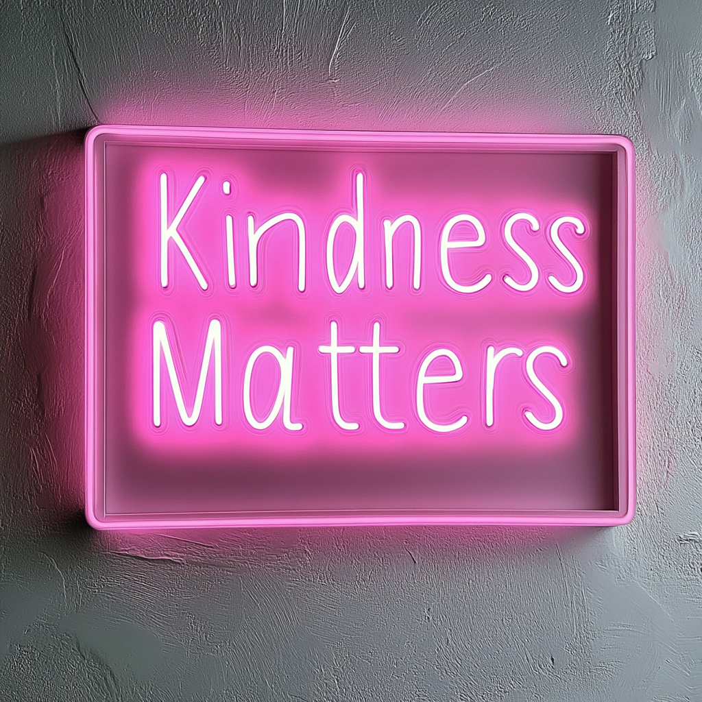 Kindness Matters - Pink Neon Sign, 18 Inches