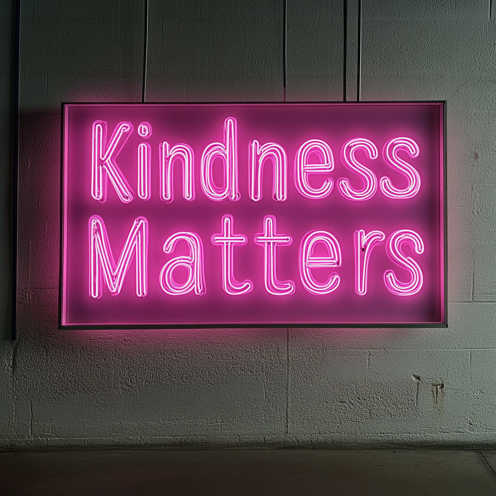 Kindness Matters - Pink Neon Sign, 18 Inches