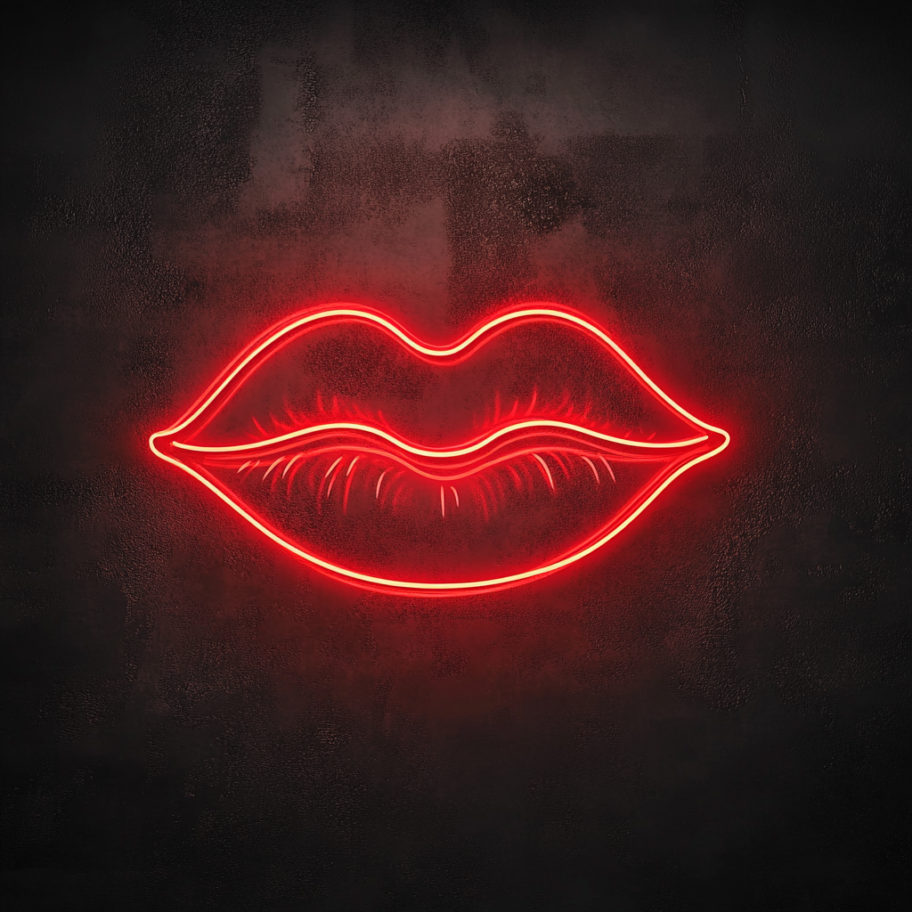 Kissing Lips - Red Neon Sign, 24 Inches