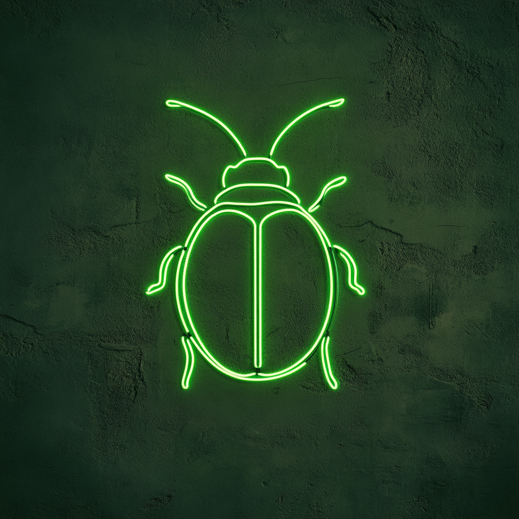 Ladybug - Green Neon Sign, 24 Inches