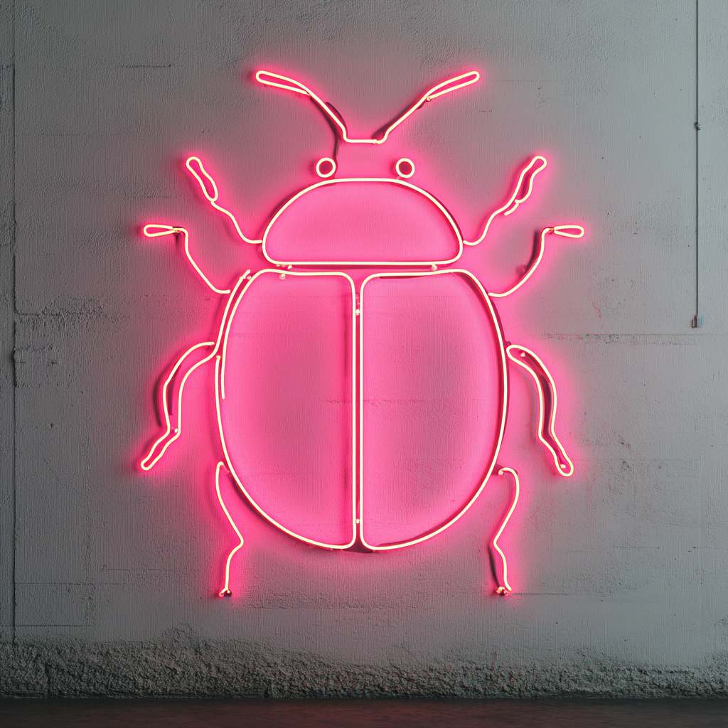 Ladybug - Pink Neon Sign, 24 Inches