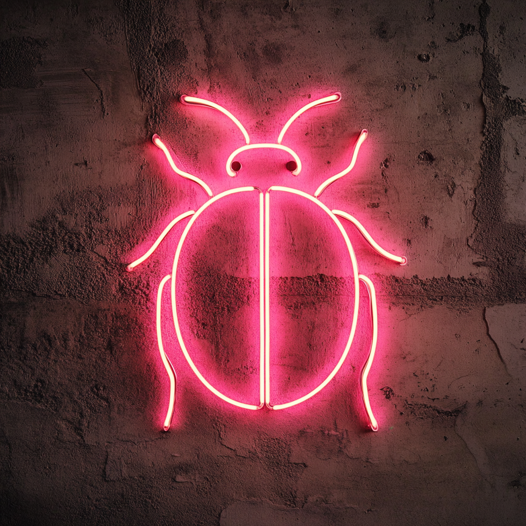 Ladybug - Pink Neon Sign, 18 Inches