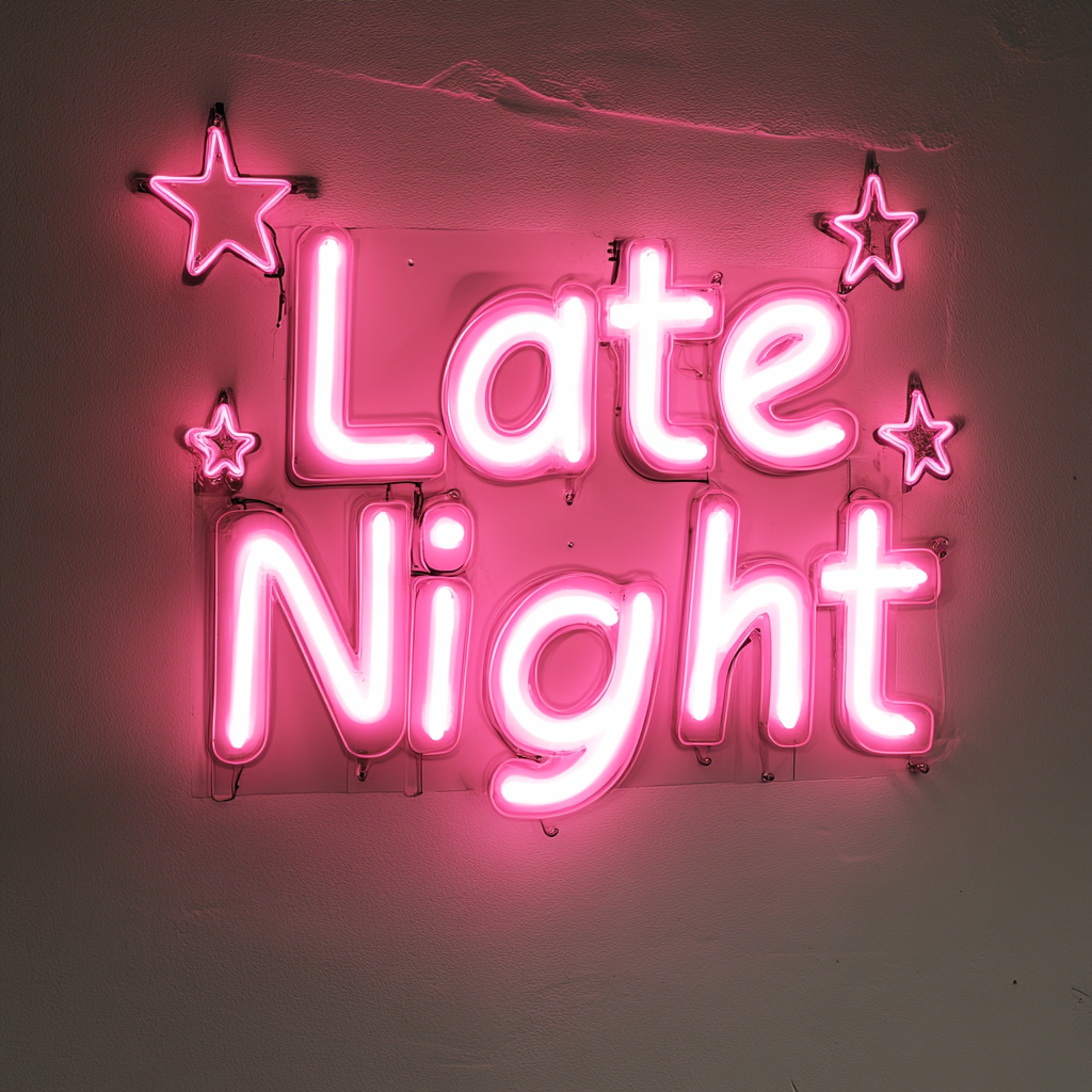 "Late Night" - Pink Neon Sign, 24 Inches