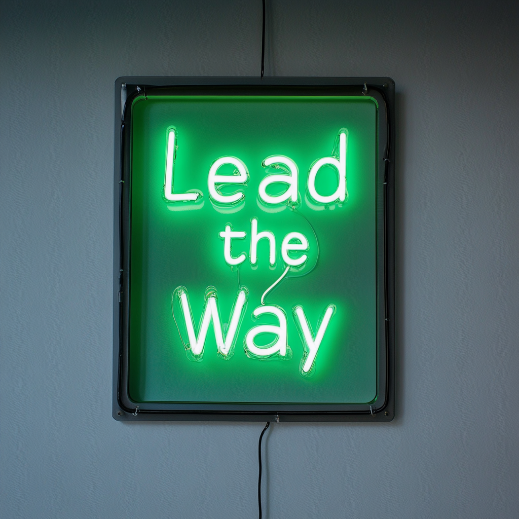 "Lead the Way" - Green Neon Sign, 24 Inches
