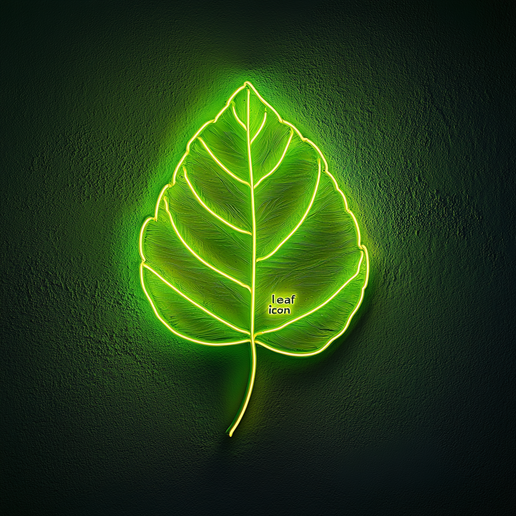Leaf - Green Neon Sign, 24 Inches