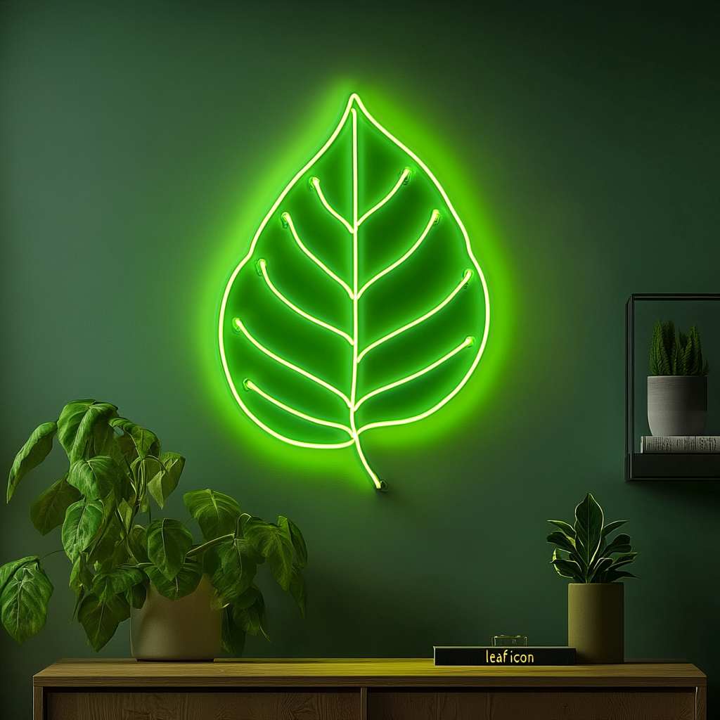 Leaf - Green Neon Sign, 24 Inches