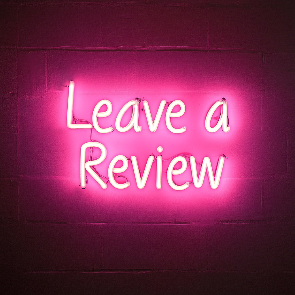 Leave a Review - Pink Neon Sign, 18 Inches