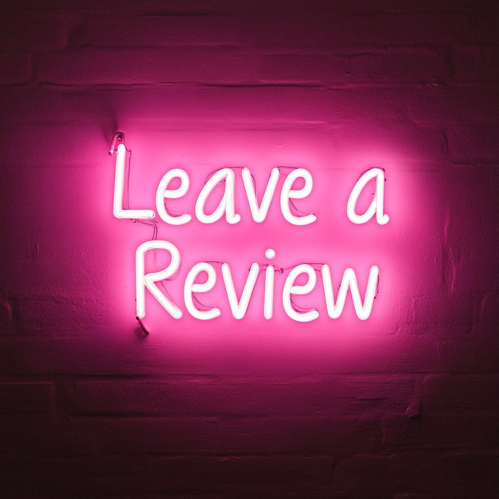 Leave a Review - Pink Neon Sign, 24 Inches