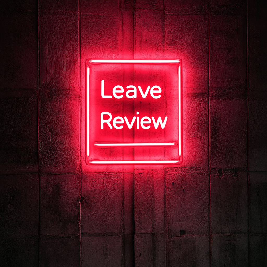 Leave a Review - Red Neon Sign, 24 Inches