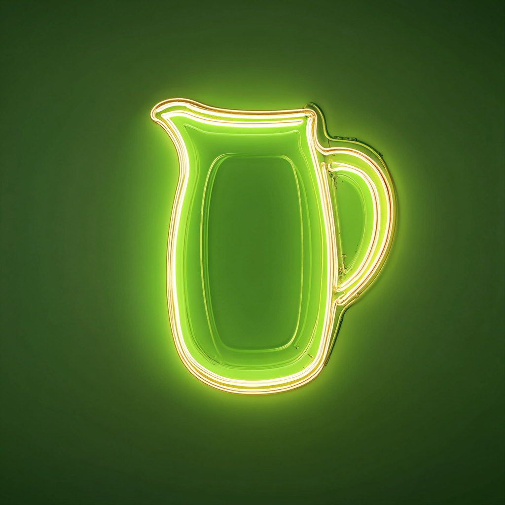 Lemonade Pitcher - Green Neon Sign, 18 Inches