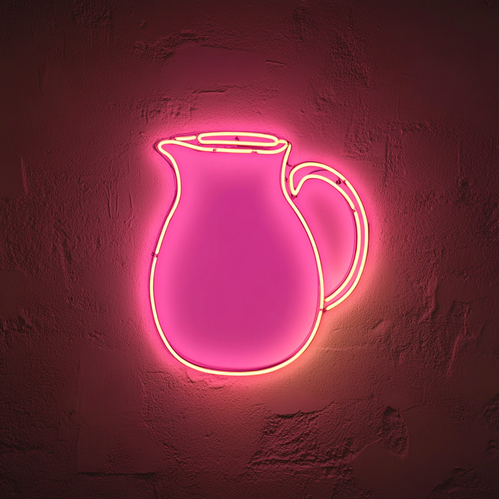 Lemonade Pitcher - Pink Neon Sign, 24 Inches