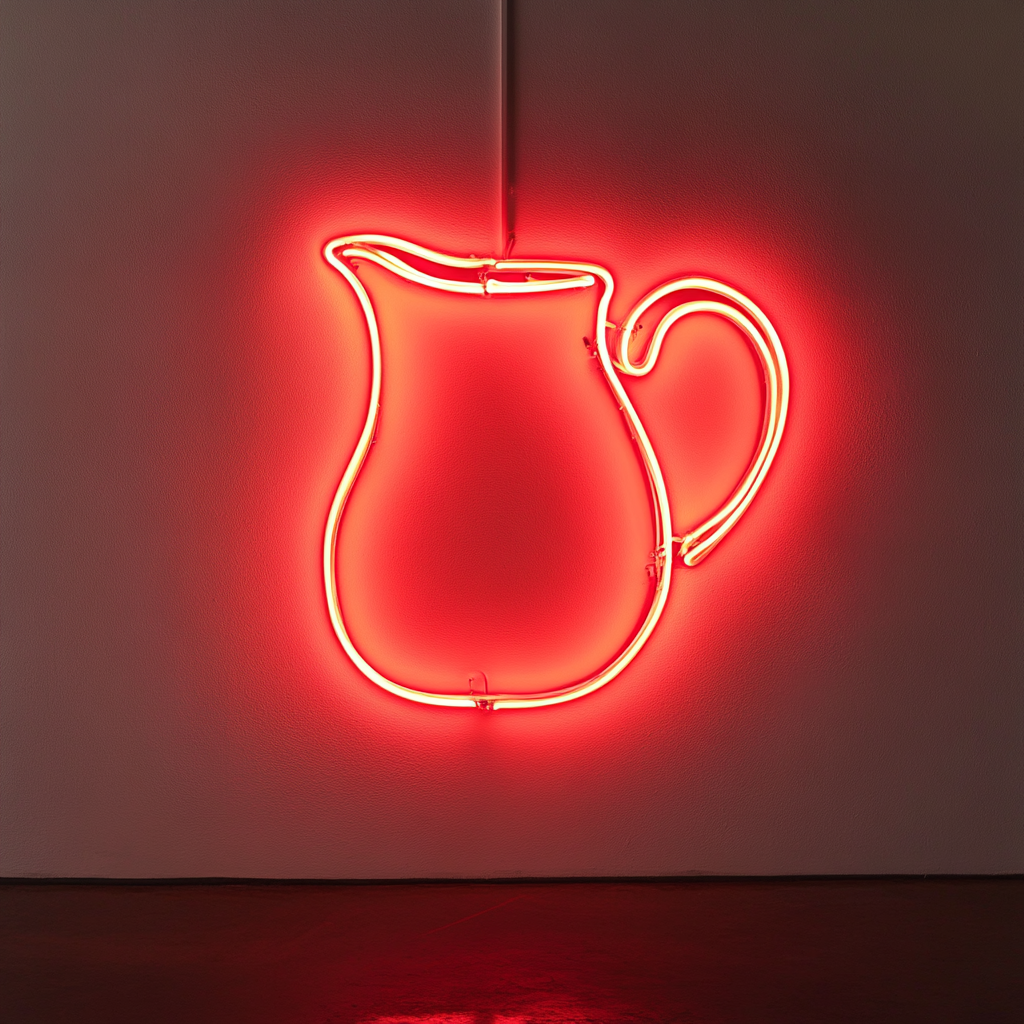 Lemonade Pitcher - Red Neon Sign, 18 Inches