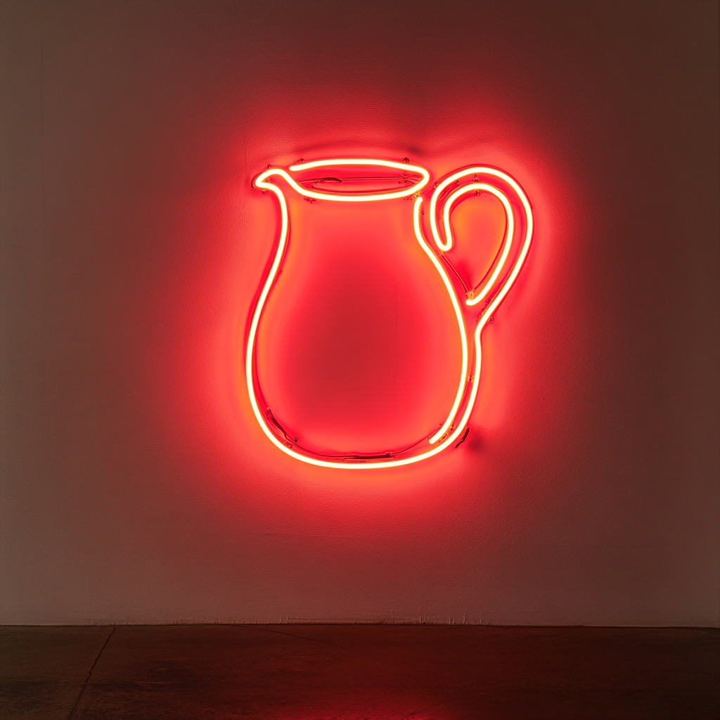 Lemonade Pitcher - Red Neon Sign, 18 Inches