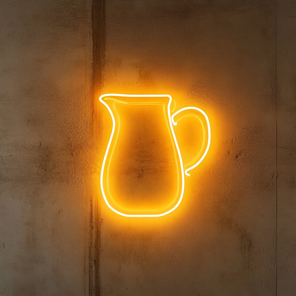 Lemonade Pitcher - Yellow Neon Sign, 24 Inches