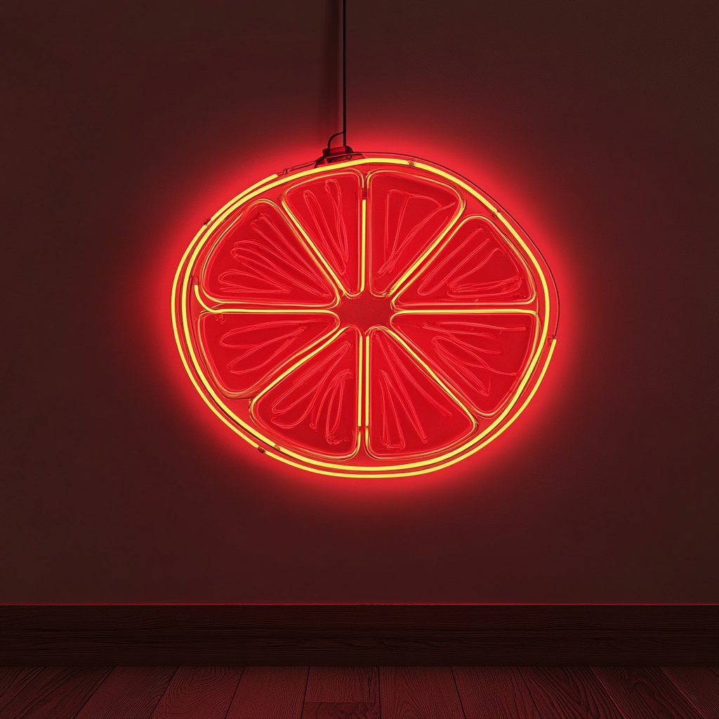Lemon Slice - Red Neon Sign, 18 Inches