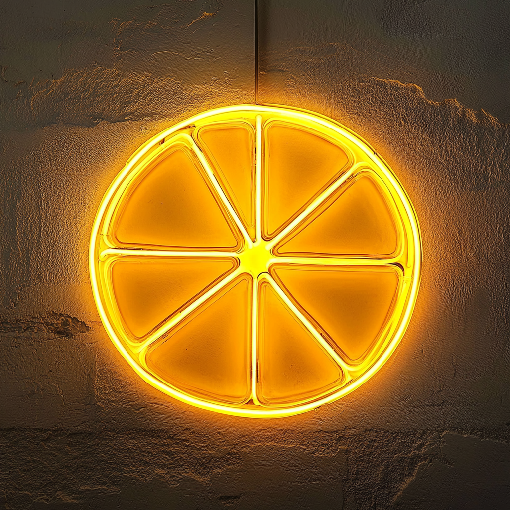 Lemon Slice - Yellow Neon Sign, 24 Inches