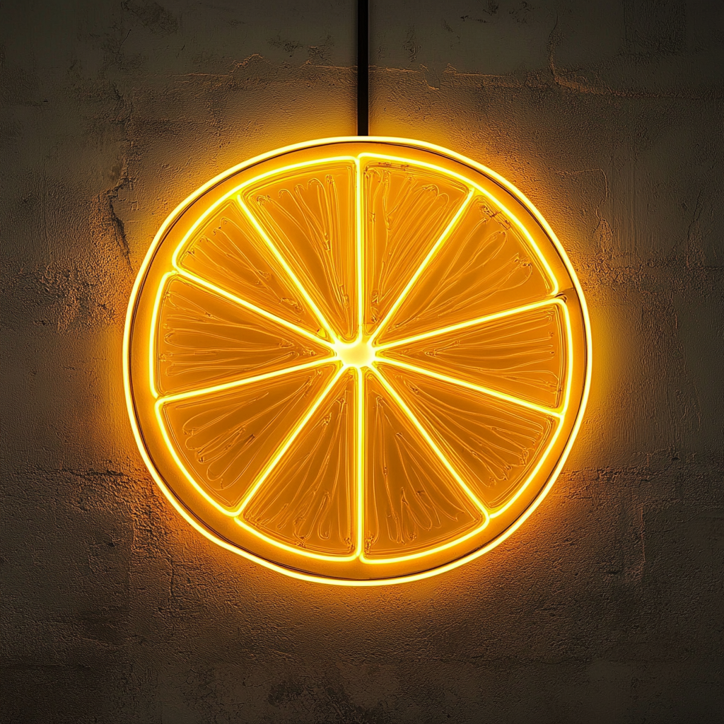 Lemon Slice - Yellow Neon Sign, 24 Inches