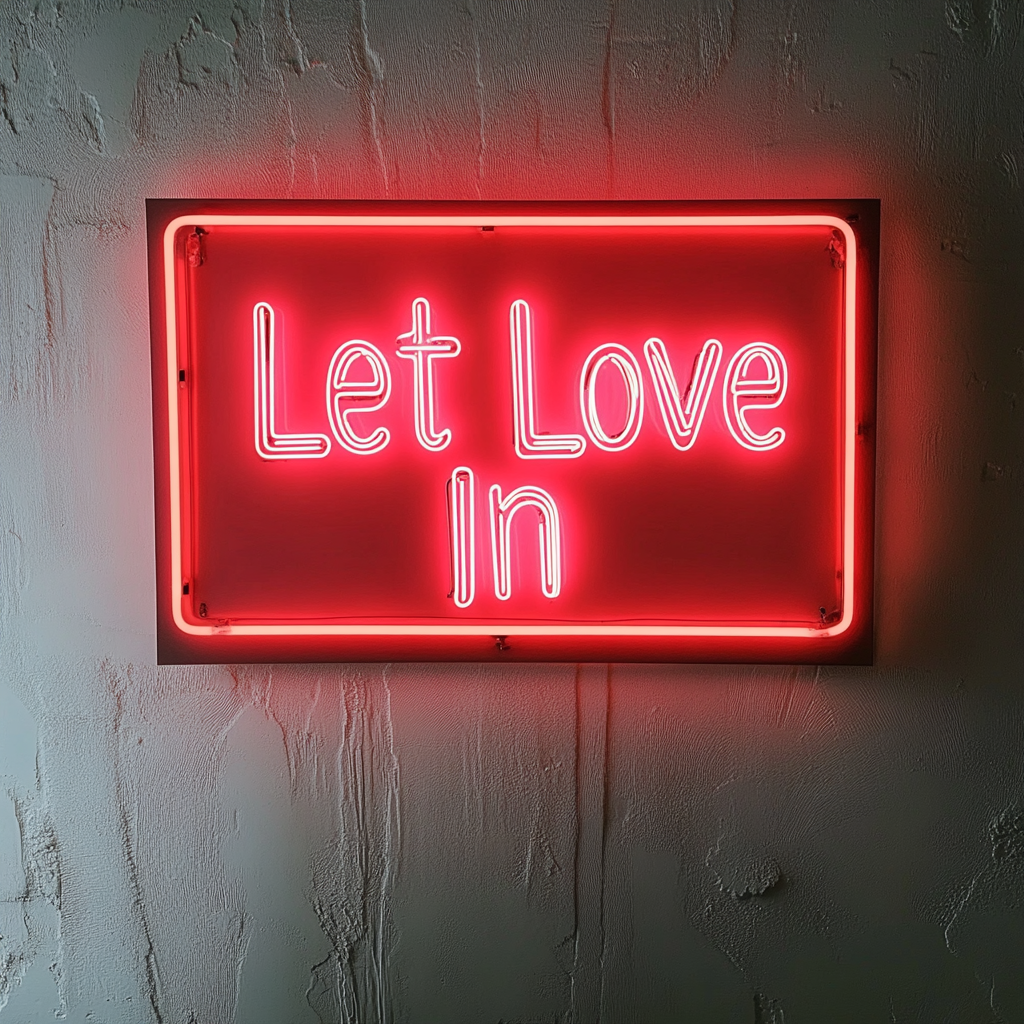 Let Love In - Red Neon Sign, 18 Inches