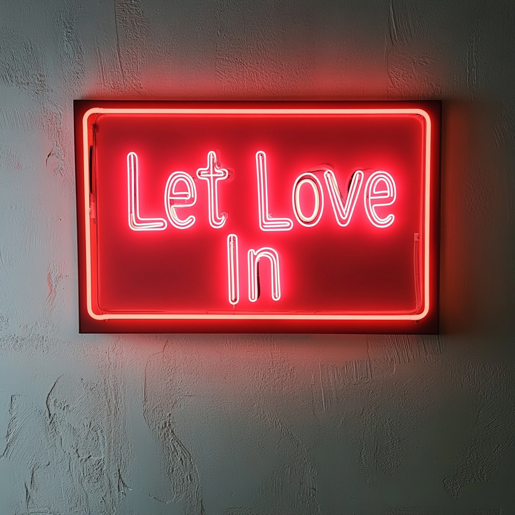 Let Love In - Red Neon Sign, 18 Inches