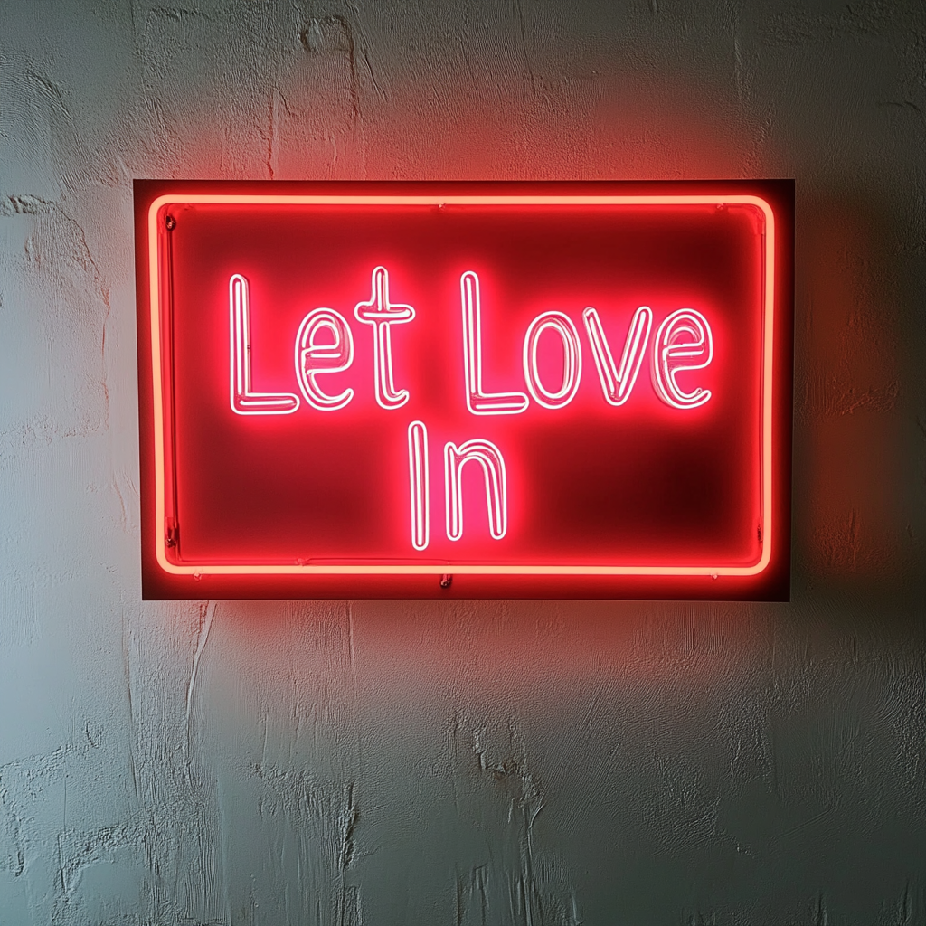 Let Love In - Red Neon Sign, 18 Inches