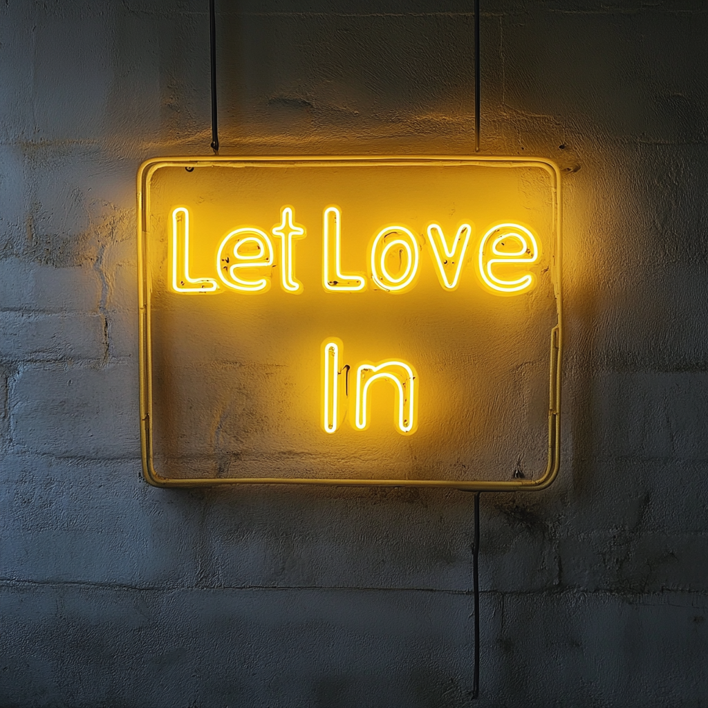 Let Love In - Yellow Neon Sign, 18 Inches