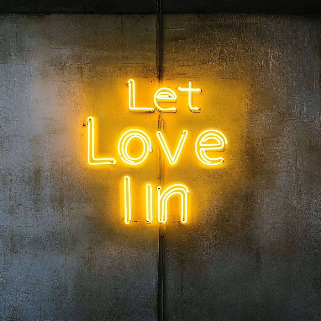 Let Love In - Yellow Neon Sign, 24 Inches