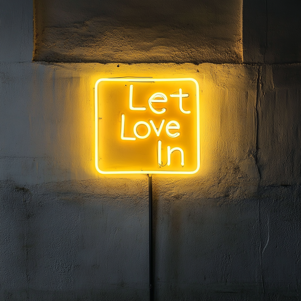 Let Love In - Yellow Neon Sign, 24 Inches