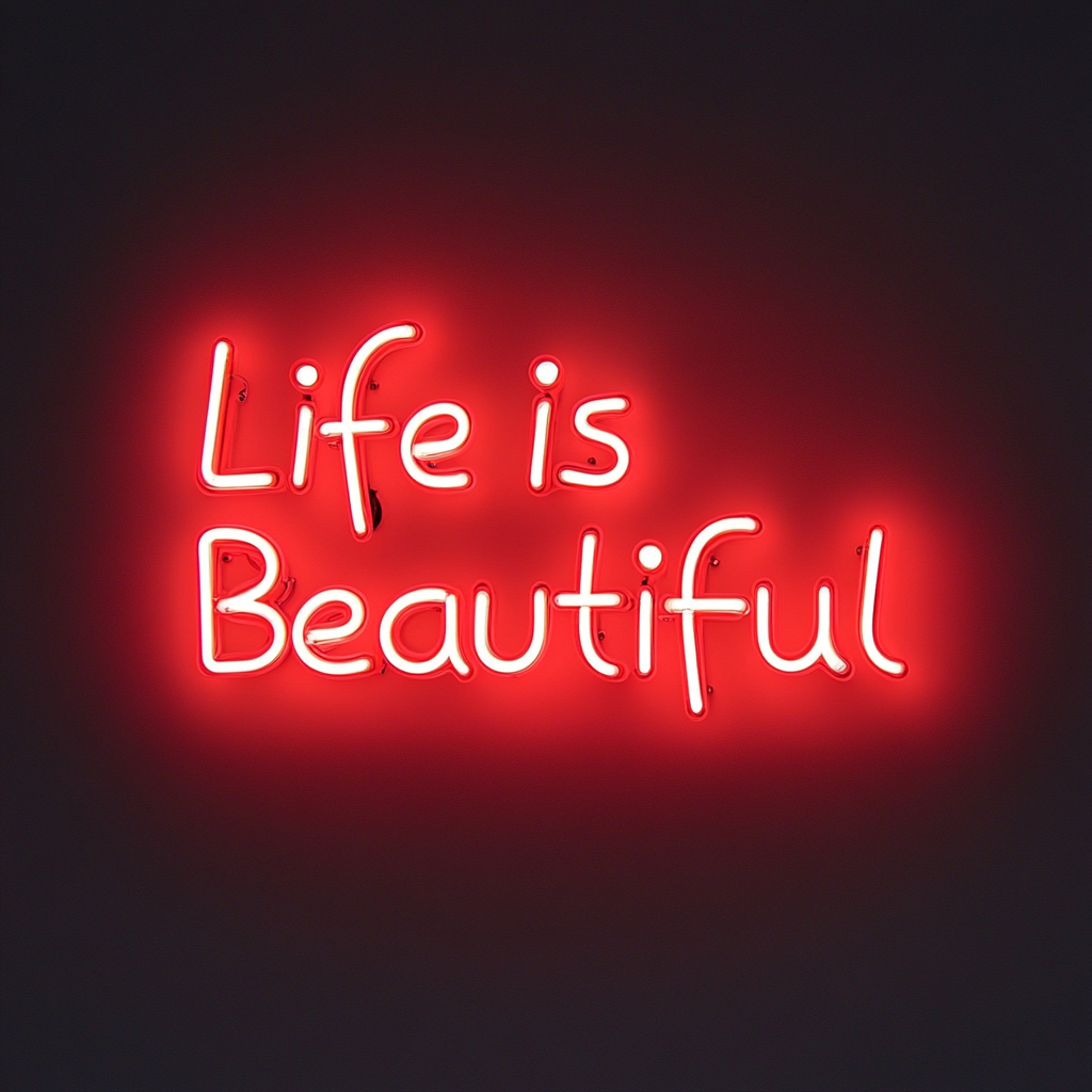Life is Beautiful - Red Neon Sign, 18 Inches